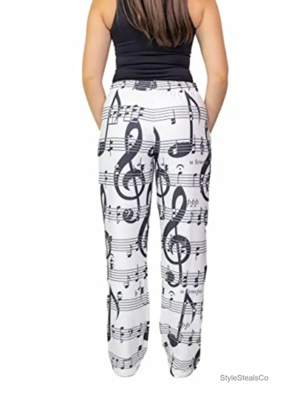 Music Notes Pajama Pants with Pockets Unisex Lounge